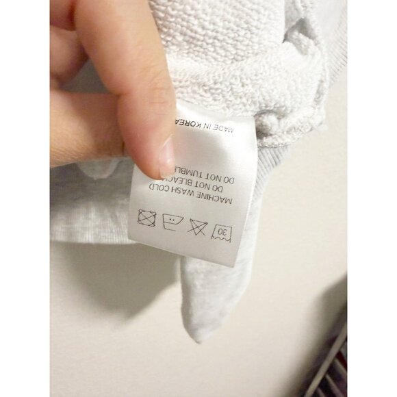 The Frankie Shop Gine Cropped Sweatshirt Off The Shoulder Grey Melange Size M/L - Picture 5 of 7